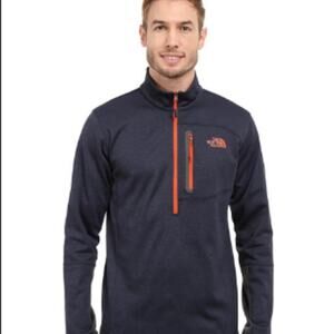 The North Face Half Zip Sweatshirt Blue Collared Long Sleeve Zip Pocket Size S